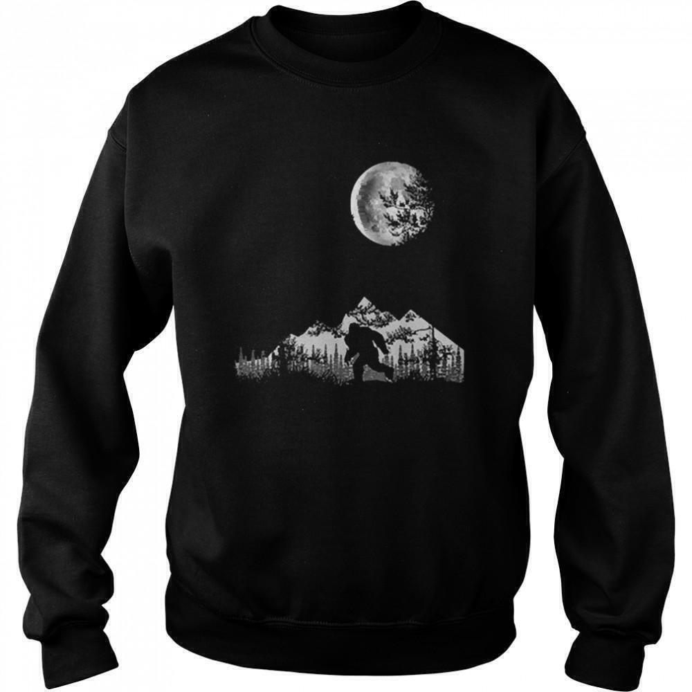 Bigfoot Walking Forest Moon Night Sky Sasquatch Graphic Sweatshirt